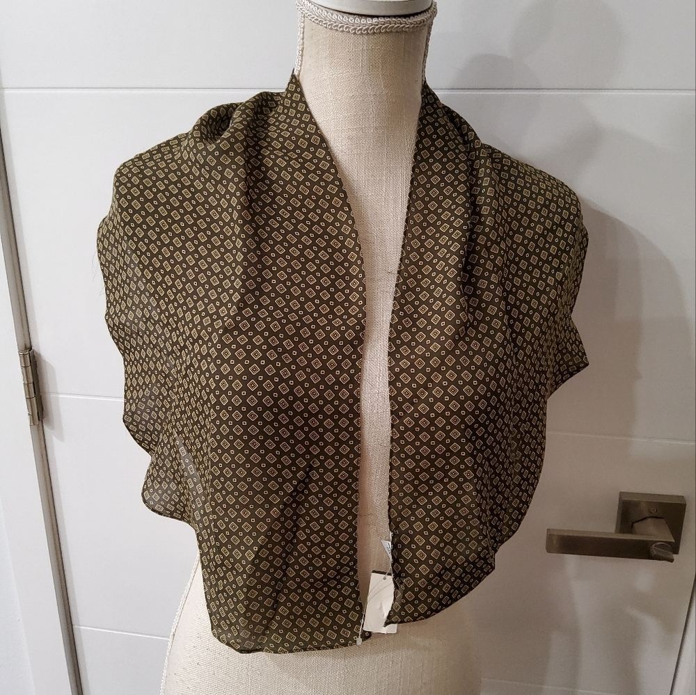 Anne Klein Vintage Silk Chic Patterned Scarf